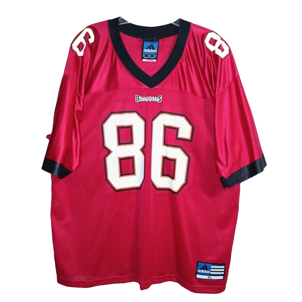 VTG Adidas Team Buccaneers Football Jersey Men XL Red 86 Karl Williams Tampa